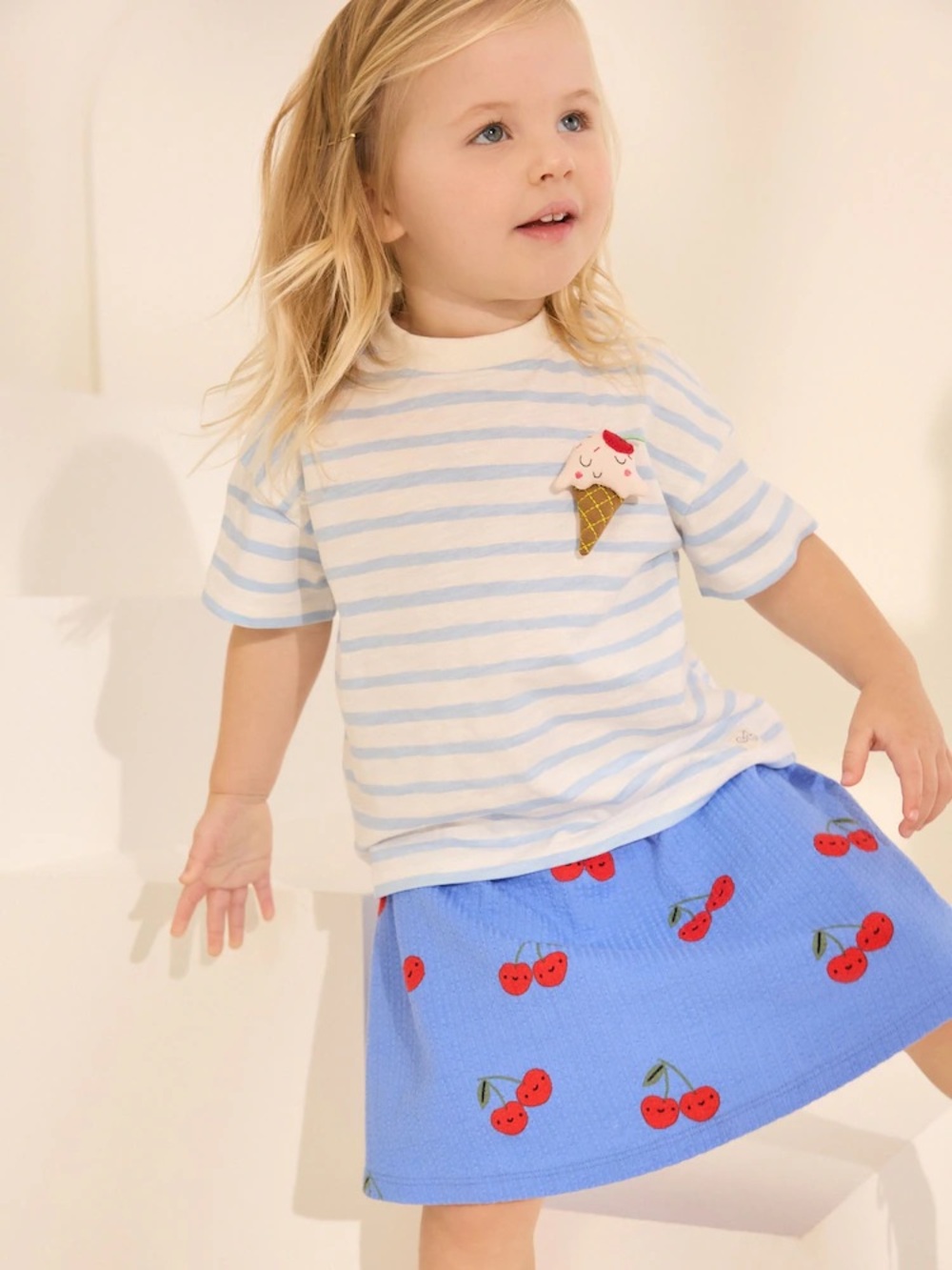 NWT Next Icecream and Cherry Tee and Skirt Set Size Girls 4-5